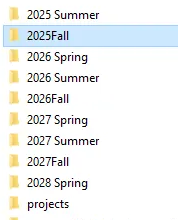 Sample folder structure