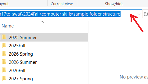 How to view the PC path bar
